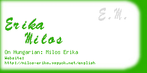 erika milos business card